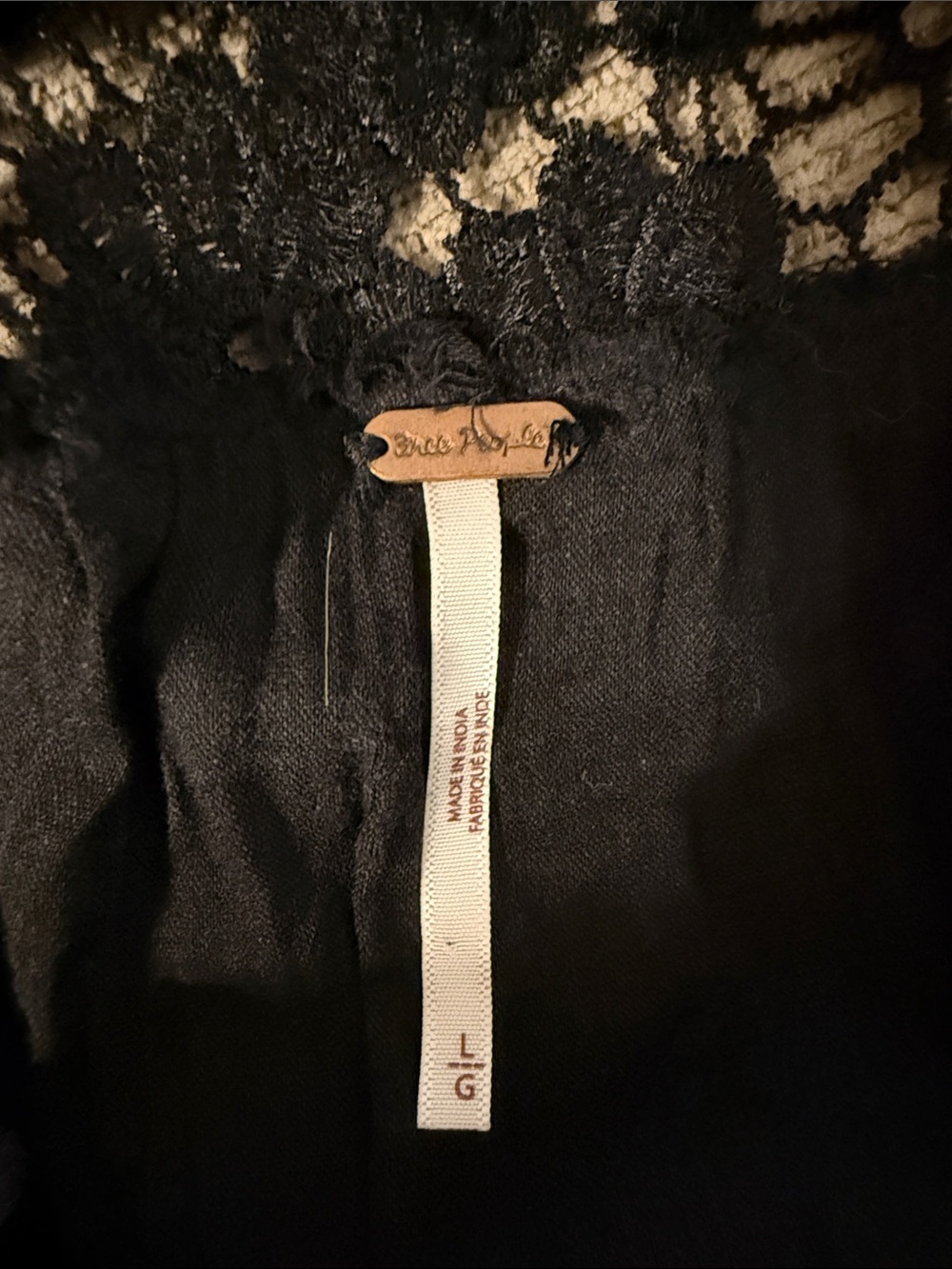 Free People Black Lace Detail Top - Picture 2 of 3